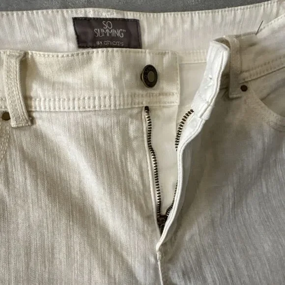 Chico’s Women’s Pants So slimming Strech Cream Casual Pant Size 0.5 - Picture 10 of 16